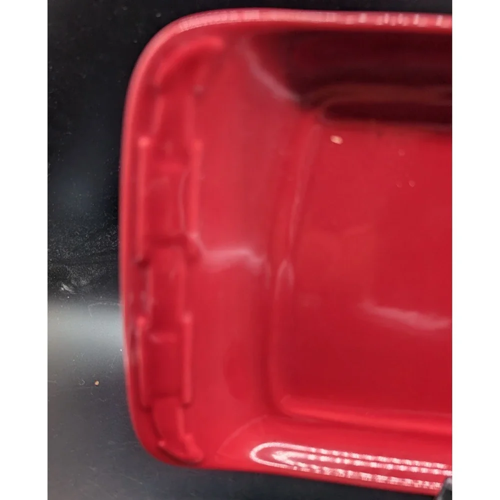 Longaberger Woven Traditions Red Vitrified Pottery Rectangular Tray Platter 13
